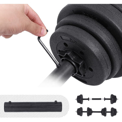 Nancy's Fuller Halterset - Dumbells Set - Halterstang - 16 Schrijven - Zwart