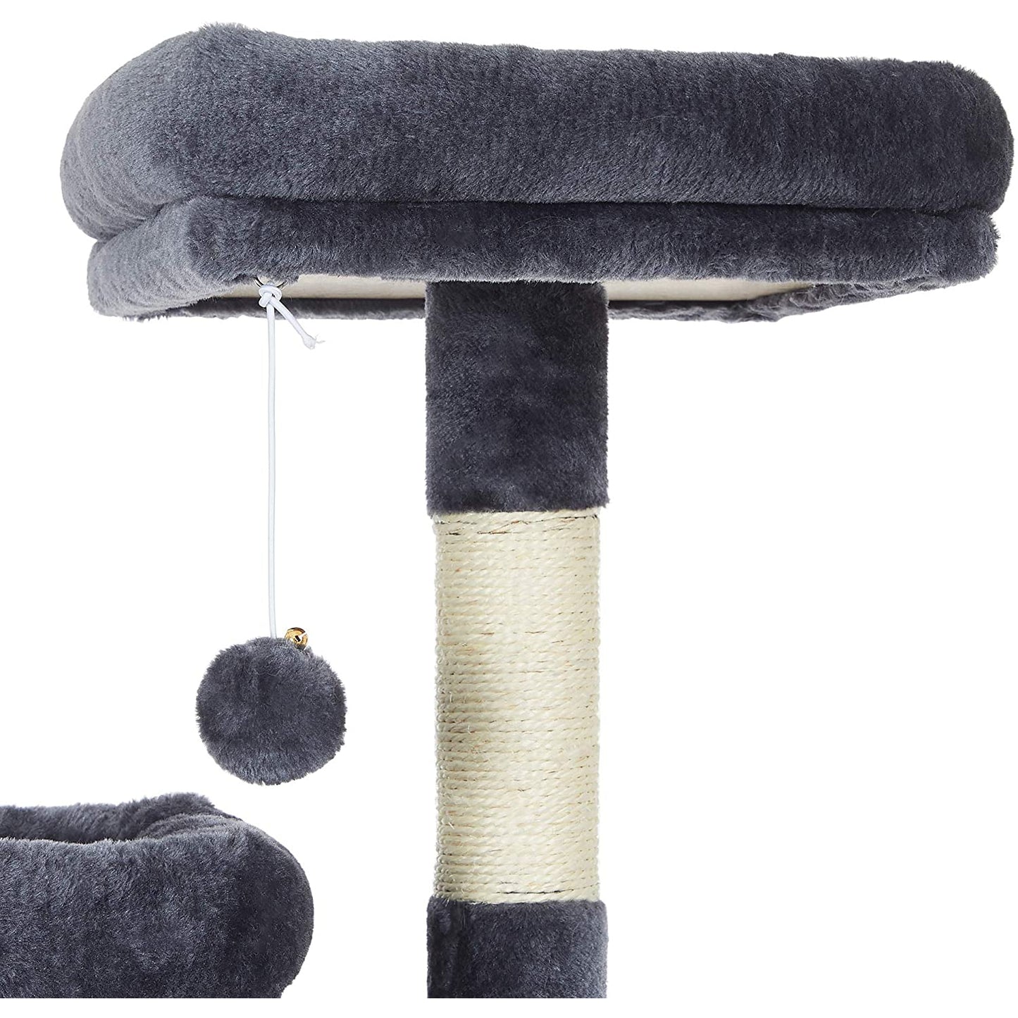 Nancy's Burton Scratching Post - Cat Tree - Cat Cave - 4 Levels - Smoke Gray - Beige - Plush - Sisal - 50 x 35 x 115 cm