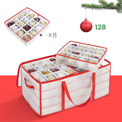 Nancy's Kerstballen Organizer - Opbergdoos - Sokken Organizer - Kerstballen Opberger - Opbergtas - Vakkentas - 67 x 34 x 34 cm - Semi-Transpirant