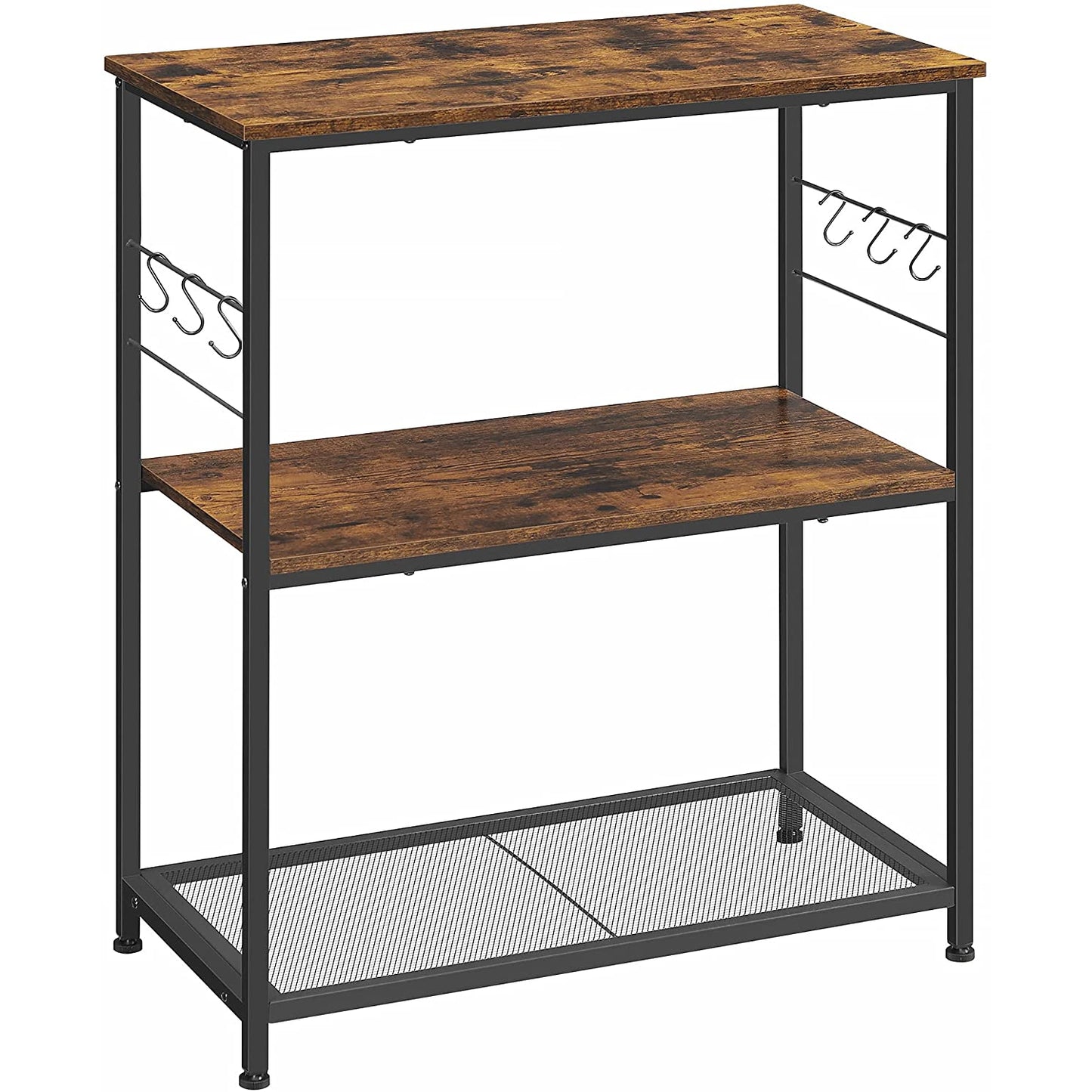 Nancy's Franklin Keukenrek - Organizer - Opbergkast - Vintage Bruin / Zwart - 80 x 40 x 90 cm