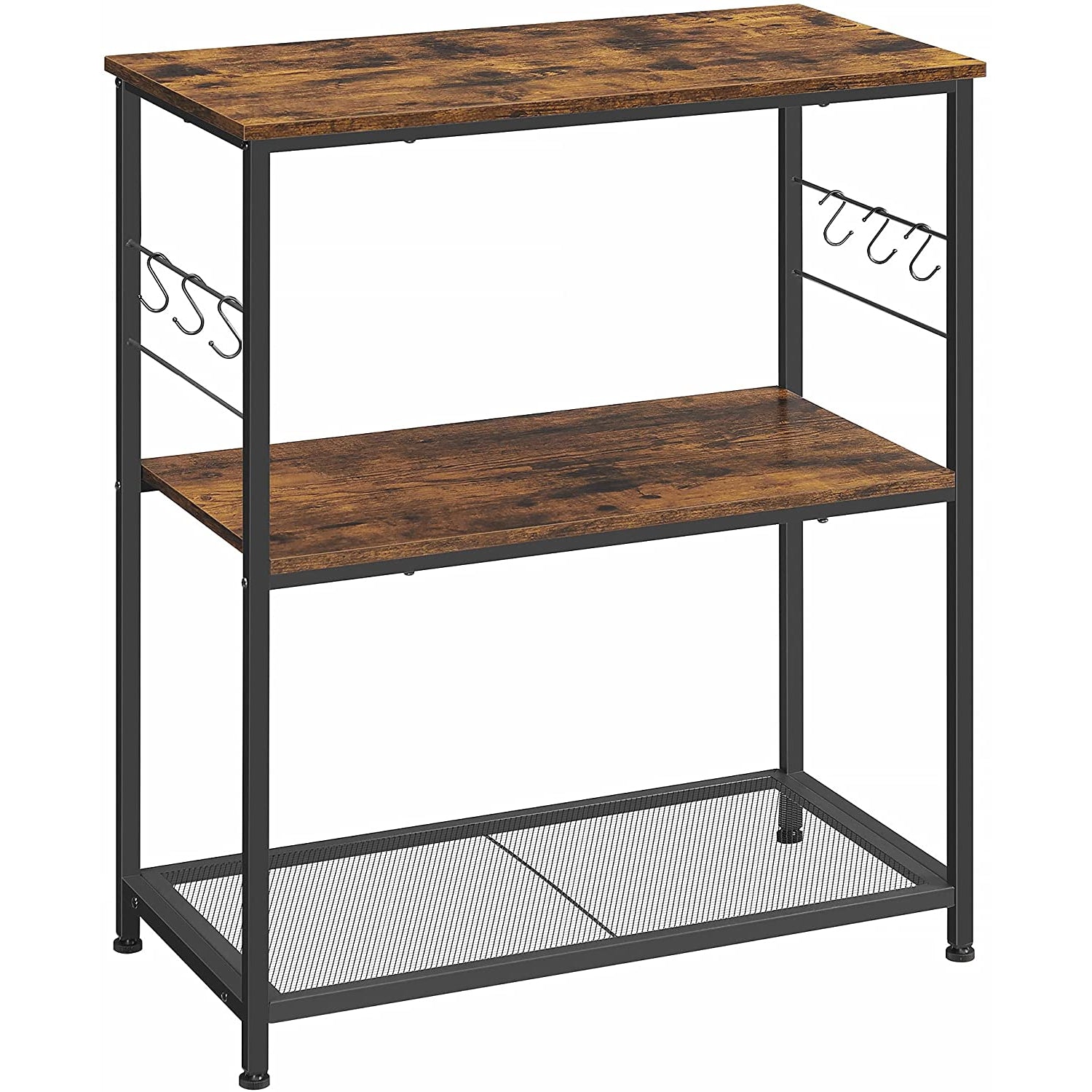 Nancy's Franklin Keukenrek - Organizer - Opbergkast - Vintage Bruin / Zwart - 80 x 40 x 90 cm