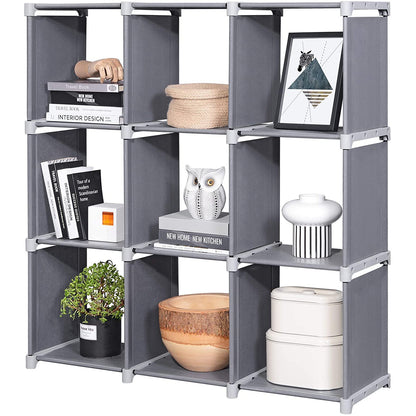 Nancy's Junction Opbergkast - Vakkenkast - 9 Vakken - Boekenkast - Open Kast - Organizer - Grijs -