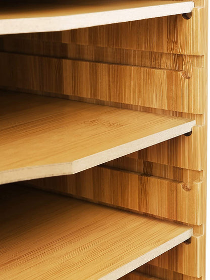 Nancy's Hazeldale Archiefkast - Organizer - Papierhouder - Bureau - Verstelbare Planken - Bamboe - Natuurlijke Kleur - 32,5 x 24,5 x 25 cm