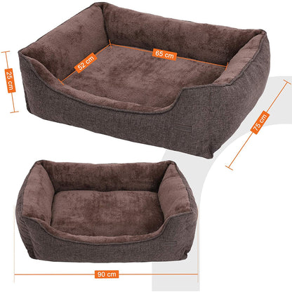 Nancy's Morelia Hondenmand wasbaar - Afneembare hoes - Hondenkussen - Bruin - 90 x 25 x 75 cm