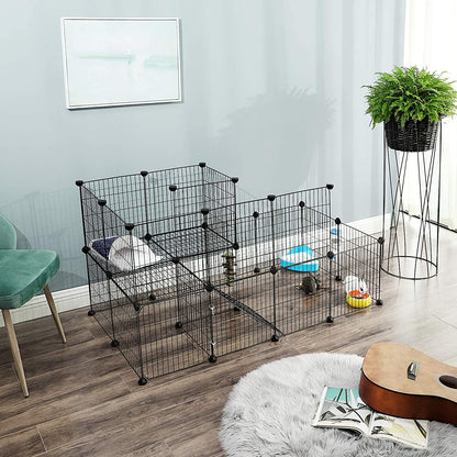 Nancy's Cannamore Dierenkooi - Konijnenhok - 2 Verdiepingen - Hamster - Cavia - Metaal - 143 x 73 x 71 cm