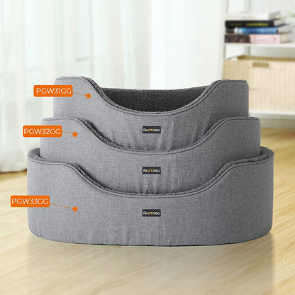 Nancy's Caverley Hondenmand - Dierenbed - Hondenbed - Omkeerbaar Kussen - Wasbaar - Grijs - Pluche - 92 x 72 x 28 cm