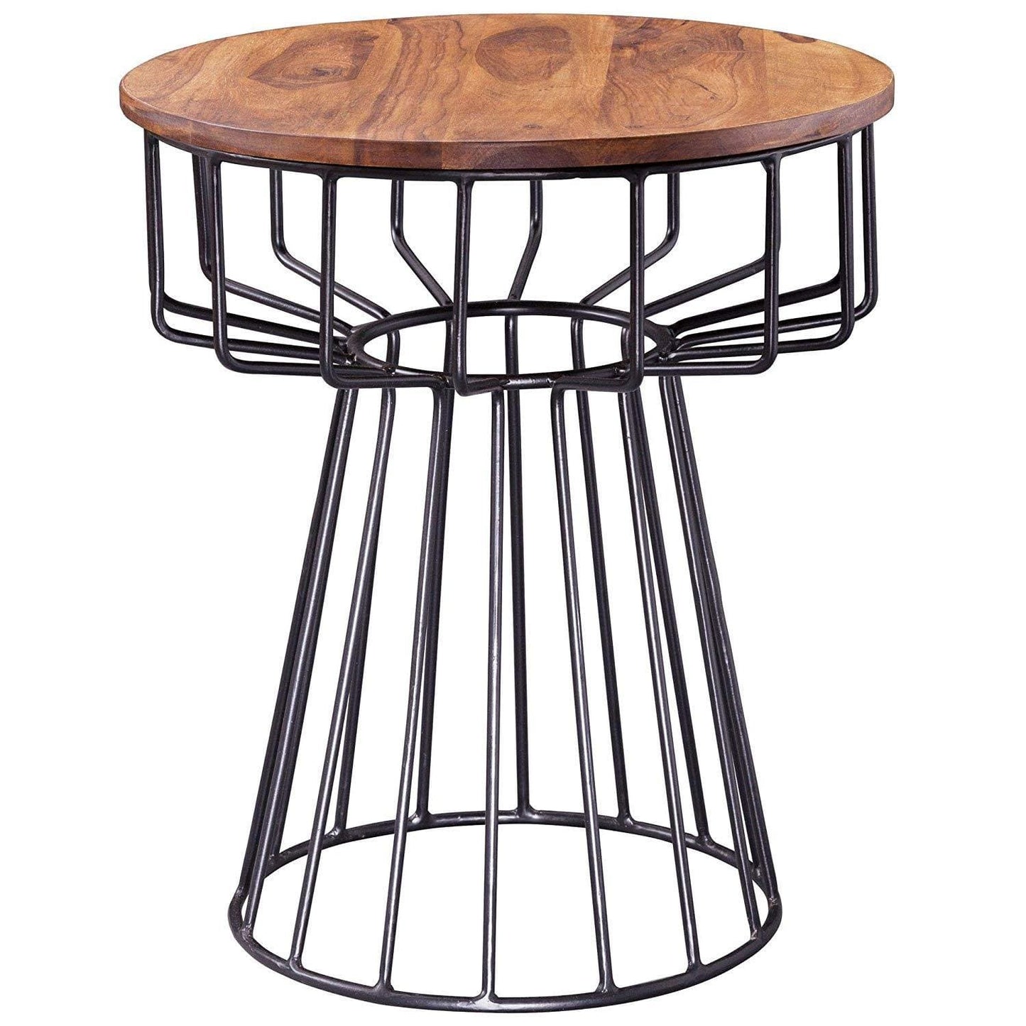 Nancy's Side Tables - Table basse en bois et métal - Tables d'appoint - Marron - 47 x 55 x 47 cm