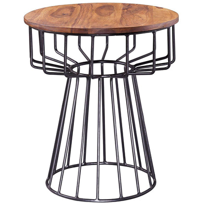 Nancy's Side Tables - Table basse en bois et métal - Tables d'appoint - Marron - 47 x 55 x 47 cm