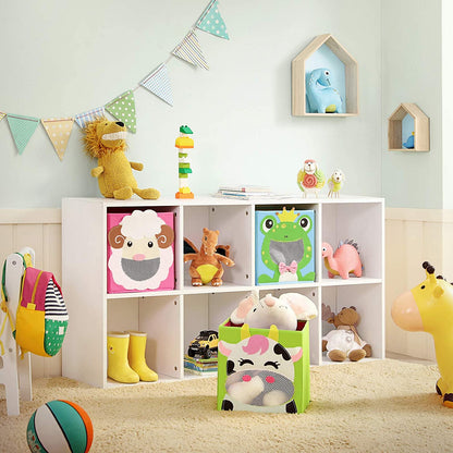 Nancy's Caldwell Opbergdozen - Set Van 3 - Speelgoed Organizer - Vouwboxen - Kubussen - Dierenmotieven - Groen - Roze - Blauw - 27 x 27 x 27 cm