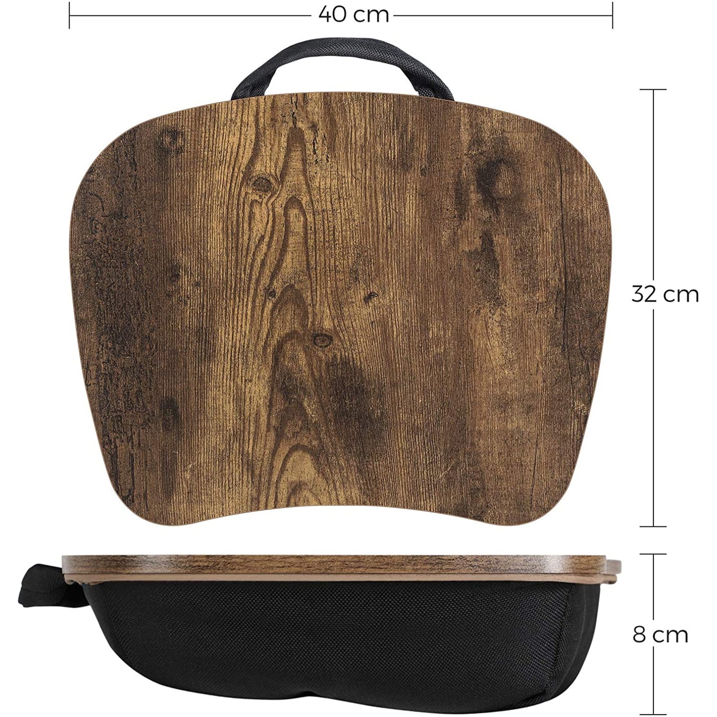 Nancy's Laptopkussen - Laptoptafel - Draagbaar Kussen - Gewatteerd Onderstel - Vintage - Bruin - 40 x 32 x 8 cm