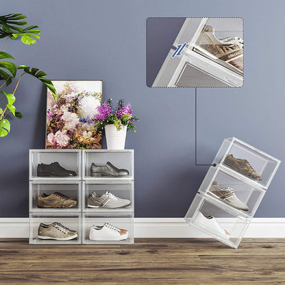 Nancy's Frielas Schoenendoos - Set van 3 - Stapelbare Schoen organizer - Schoenenopslag - Voor schoenen tot maat 46 - Transparant