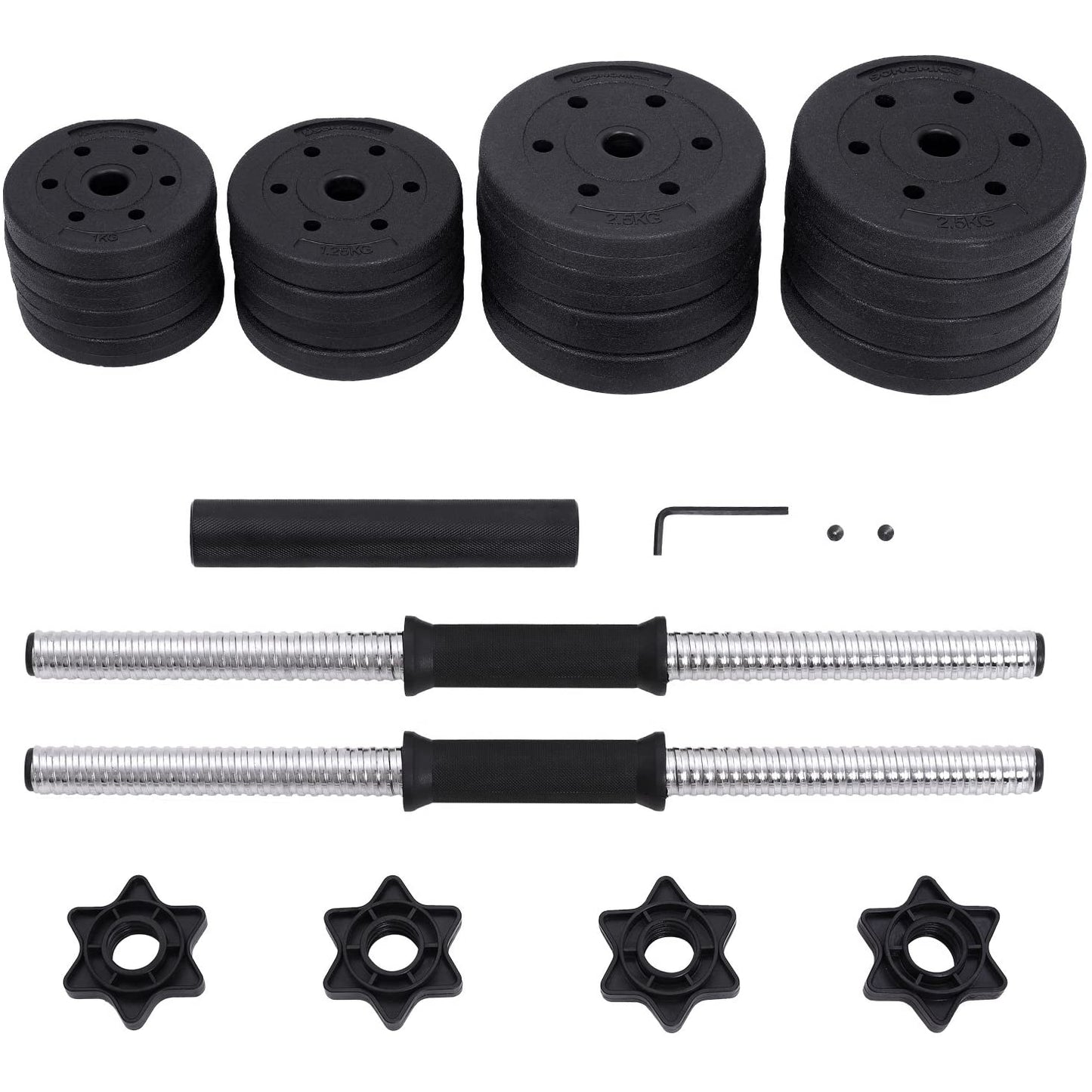 Nancy's Fuller Halterset - Dumbells Set - Halterstang - 16 Schrijven - Zwart