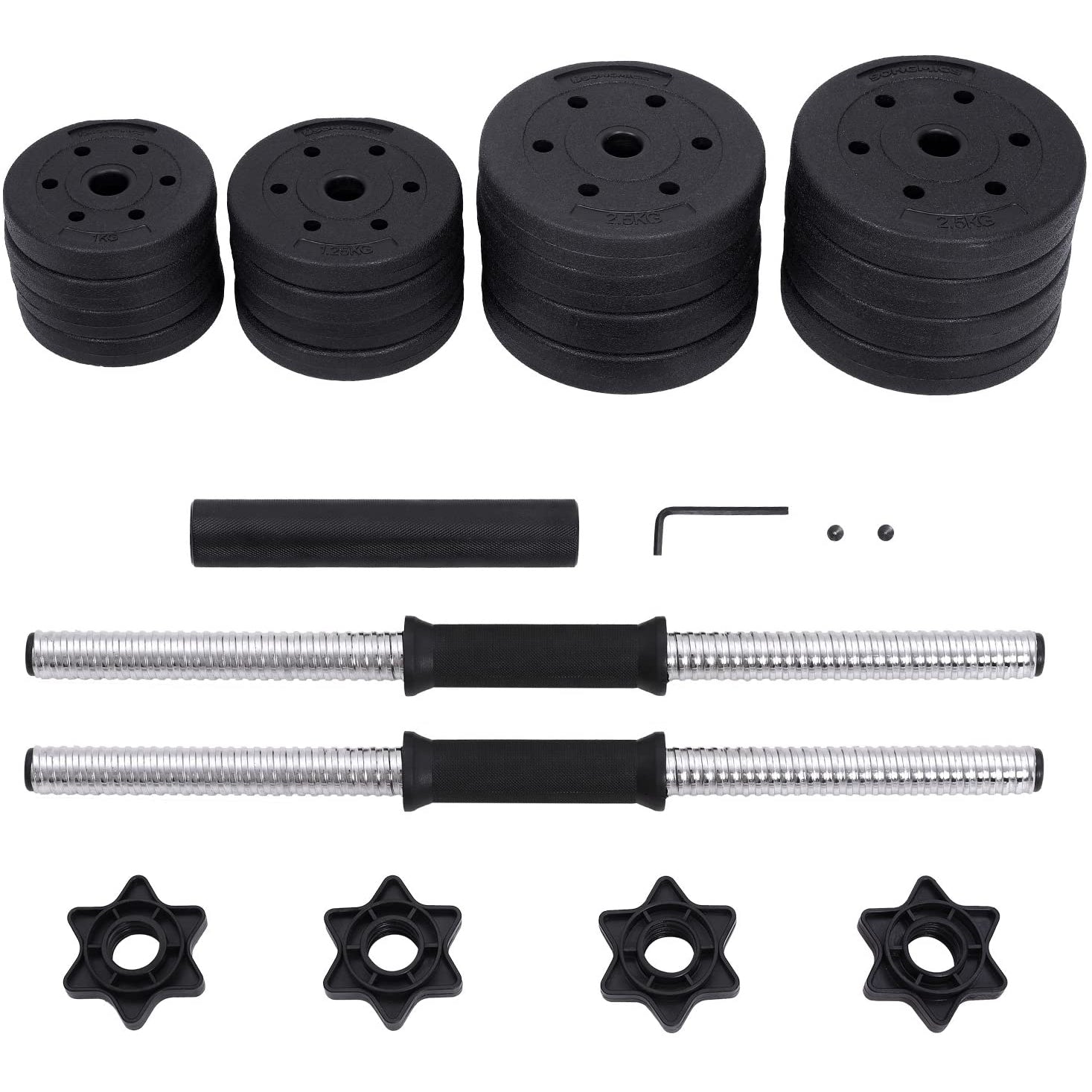 Nancy's Fuller Halterset - Dumbells Set - Halterstang - 16 Schrijven - Zwart