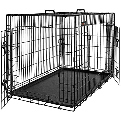 Cage à chien de Nancy - Banc - Caisse à chien - 2 portes - Chiens - Chenil - 92,5 x 57,5 ​​x 64 cm