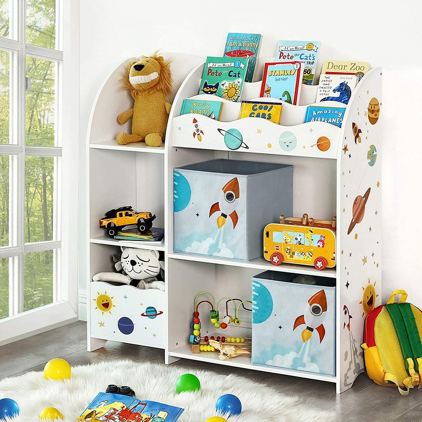 Nancy's Speelgoed Organizer - Speelgoed opbergen -Kinderkamer kast - Wit - 93 x 30 x 100 cm