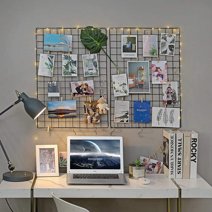 Nancy's Hereford Fotorek - Decoratie - Wanddecoratie - Gaaswand - Set Van 2 - Klembord - S-Hanger - Clips - Henneptouw