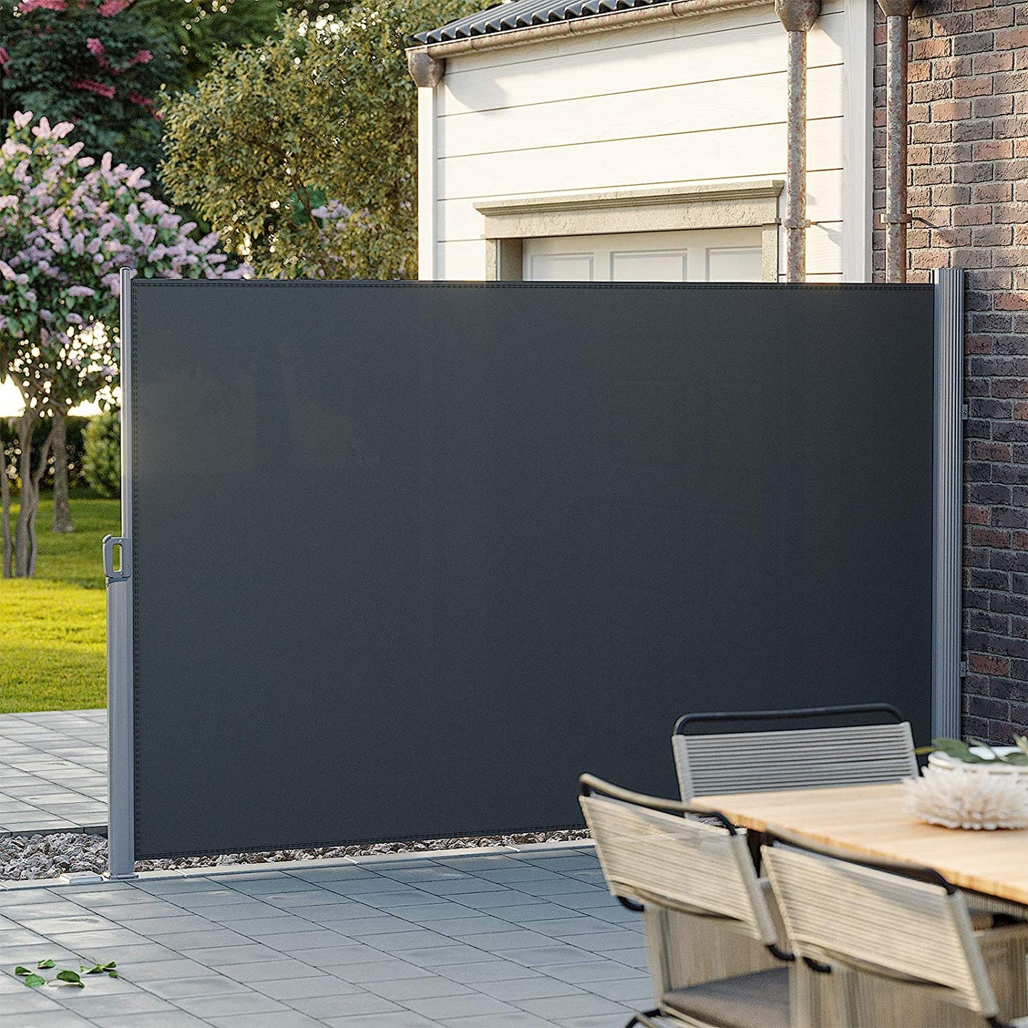 Nancy's Brethour Privacyscherm - Zijfluifel - Zonwering - Balkon - Terras - Tuin - Grijs - 200 x 400 cm