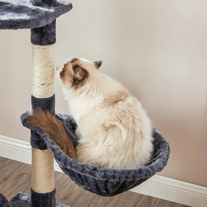 Nancy's Copperfield Scratching Post - Cat Tree - Hammock - Cave - Plush - Sisal - 6 Levels - Smoke Gray - 50 x 45 x 142 cm