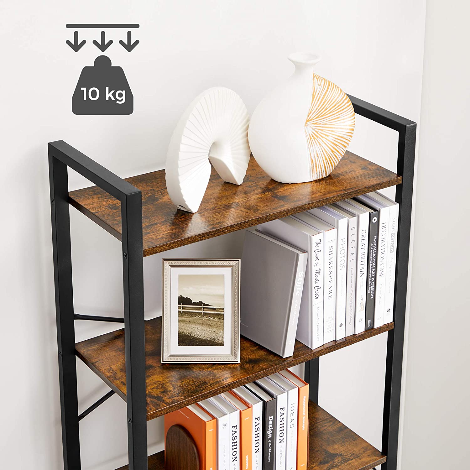 Nancy's Bloomington Boekenkast - Opbergkast - Wandkast - Hout / Staal - ± 65 x 30 x 185 cm