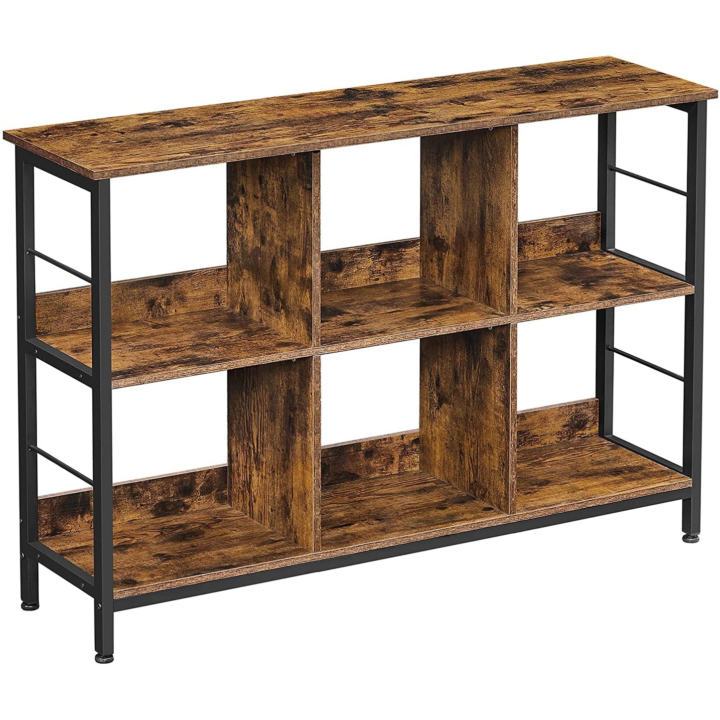Nancy's Canfield Bookcase - Shelving unit - Storage cabinet - Brown - Black - Processed Wood - Metal - 120 x 33 x 80 cm