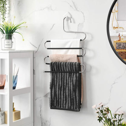 Nancy's Luxe Broekhangers - Set Van 4 - Voor 5 Broeken Per Stuk - S-Vorm - Anti-Slip - Zwart - RVS