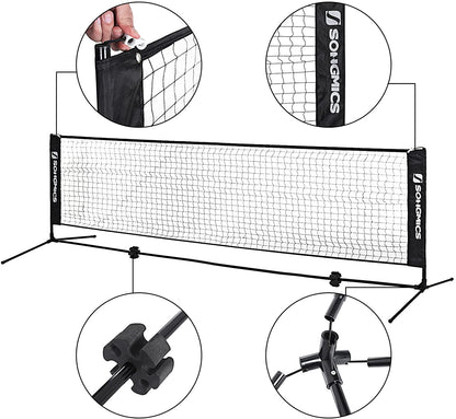 Nancy's Fullarton Badmintonnet - Tennisnet - Hoogte Verstelbaar - Ijzer Frame - Transporttas - Blauw - Zwart - Geel