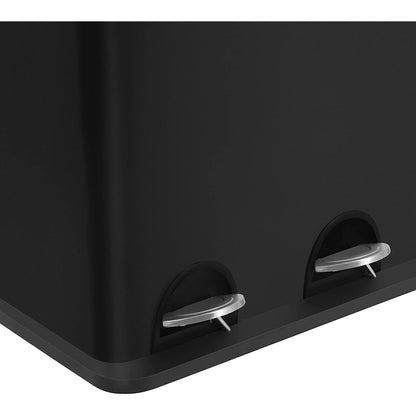 Poubelle Nancy's 54l - 3 compartiments - Système de tri des déchets - Noir - 60,4 x 30 x 56,3 cm