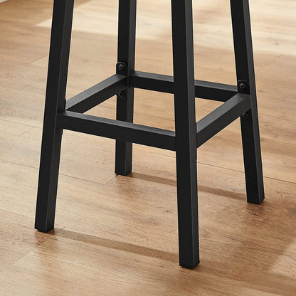 Nancy's Bug Lake Bar Stools - Set of 2 - Kitchen Chair - Metal Frame - Engineered Wood - Gray - 32 x 65 cm