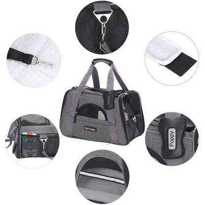 Sac de transport Nancy's pour animaux de compagnie - Sac de transport chien - Sac de transport chat - Gris foncé - 44 x 25 x 28 cm