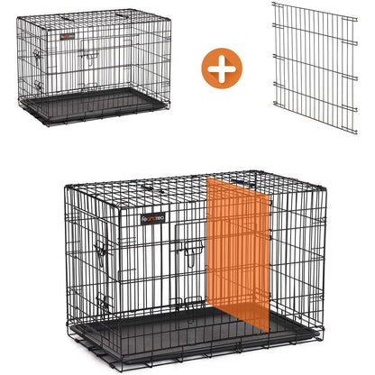 Cage pour chien de Nancy - Banc - Chiens - 2 Portes - Chenil - 107 x 70 x 77,5 cm