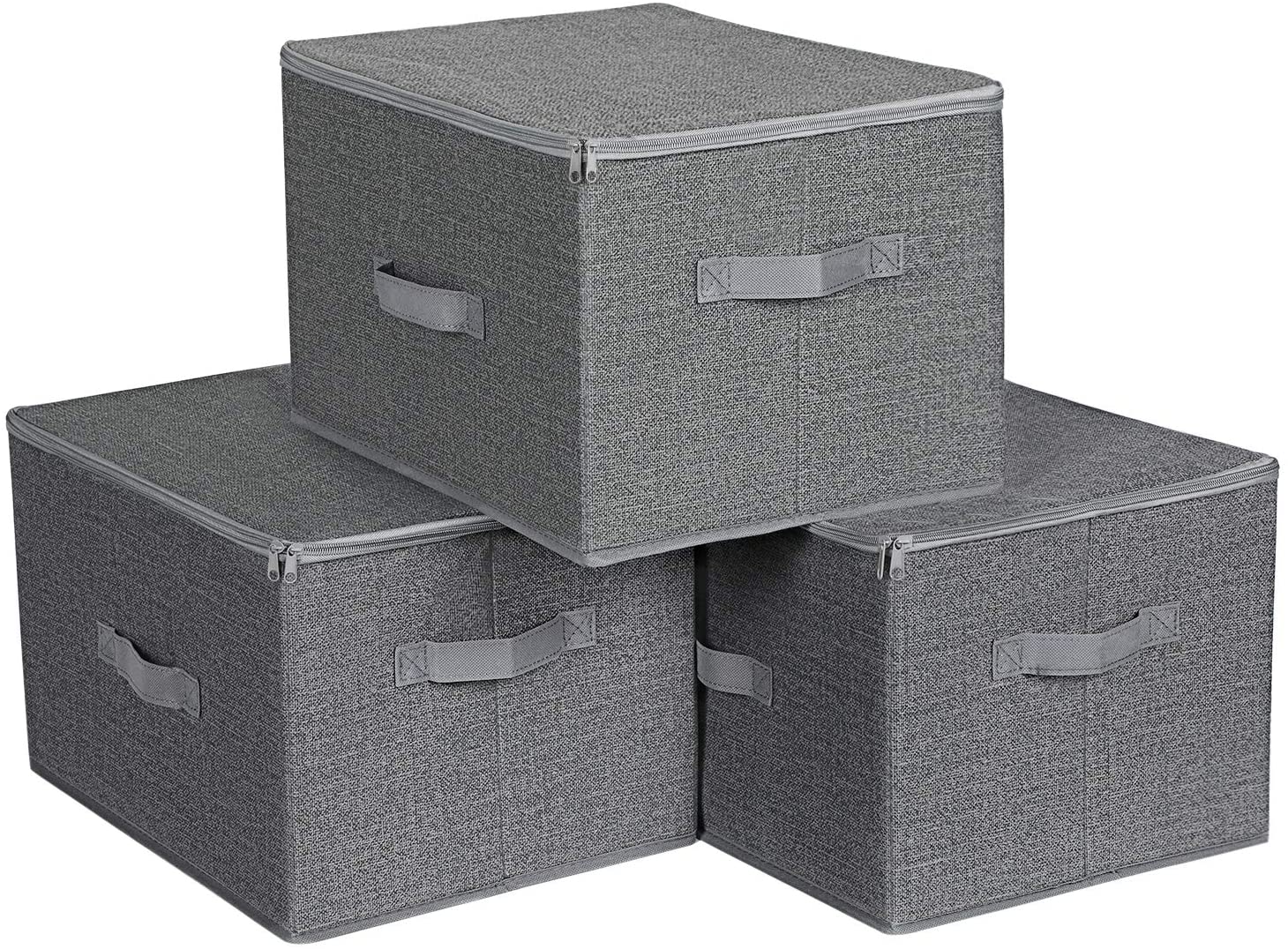Nancy's Gilford Opbergdozen - Set Van 3 - Opbergboxen - Grijs - Linnen - 40 x 30 x 25 cm