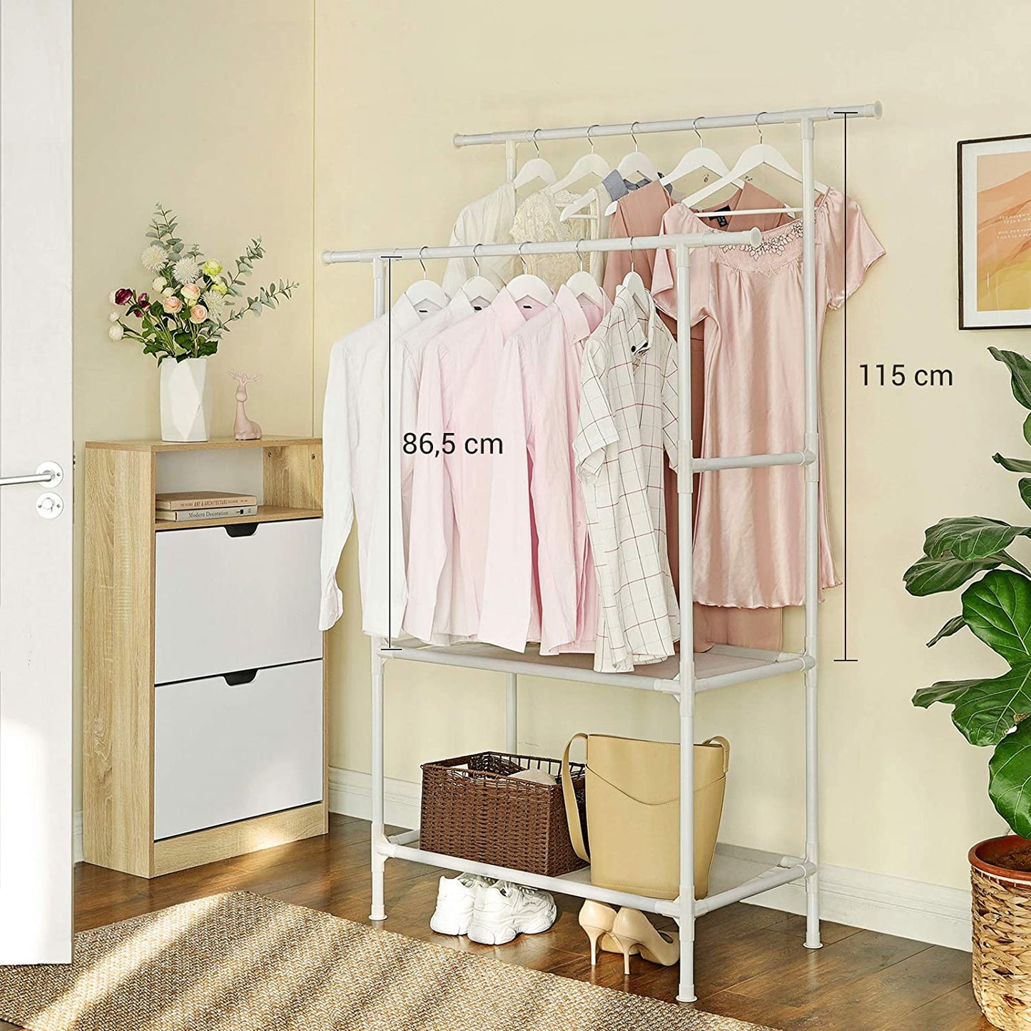 Nancy's Cecebe Clothes Rack - Coat Rack - Clothes Rod - Metal - 2 Rods - ‎114 x 45 x 171 cm