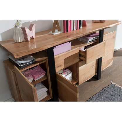 Nancy's Dressoirs - Dressoir Kasten - Massief Houten Commode - Boomstam - Bruin - 175 x 90 x 44 cm
