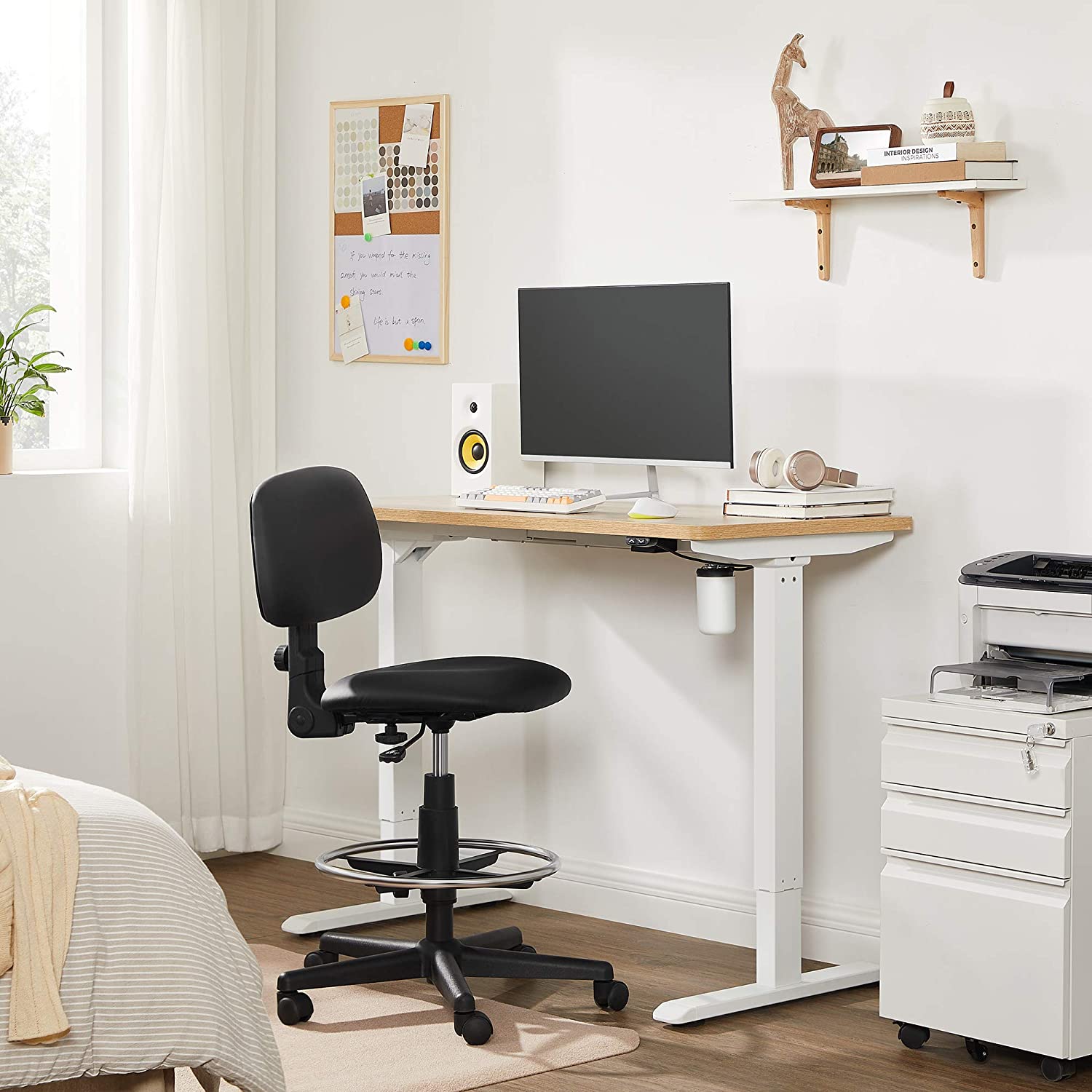 Nancy's Okemos Desk sit-stand frame - Adjustable desk legs - Stand-up desk - Electric sit-stand desk - Height-adjustable desk - Length Adjustable - Steel - White - W115cm to 147cm x D60cm x H71cm to 112cm