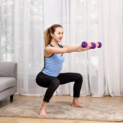 Nancy's Hybla Dumbbells - Halterset - Gewichten - Set van 2 - Paars - 2 KG per stuk