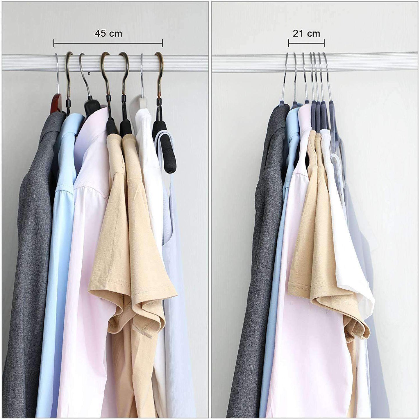 Nancy's - Ruimtebesparende Antislip kleerhangers - 20 Stuks - Ultra Dunne Kleerhangers met 360 graden draaibare haak - Kledinghangers