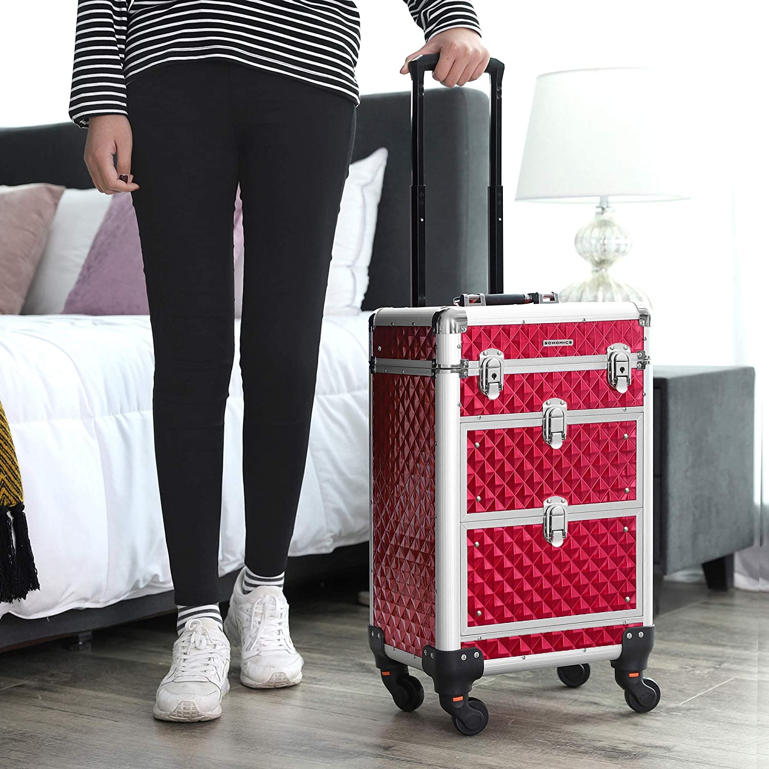 Nancy's Madalena Make-Up Koffer - Cosmetica Koffer - Make-up Trolley - Rood