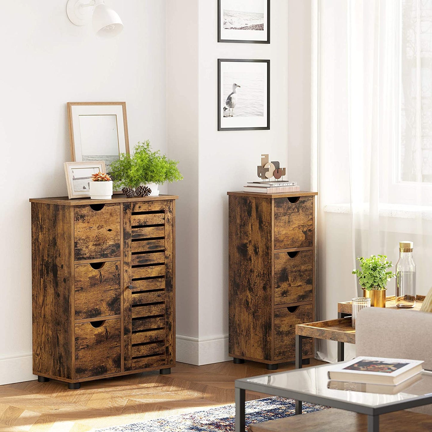 Nancy's Cupertino Dressoir - Opbergkast - Industrieel - Bruin - Spaanplaat - 60 x 30 x 80 cm