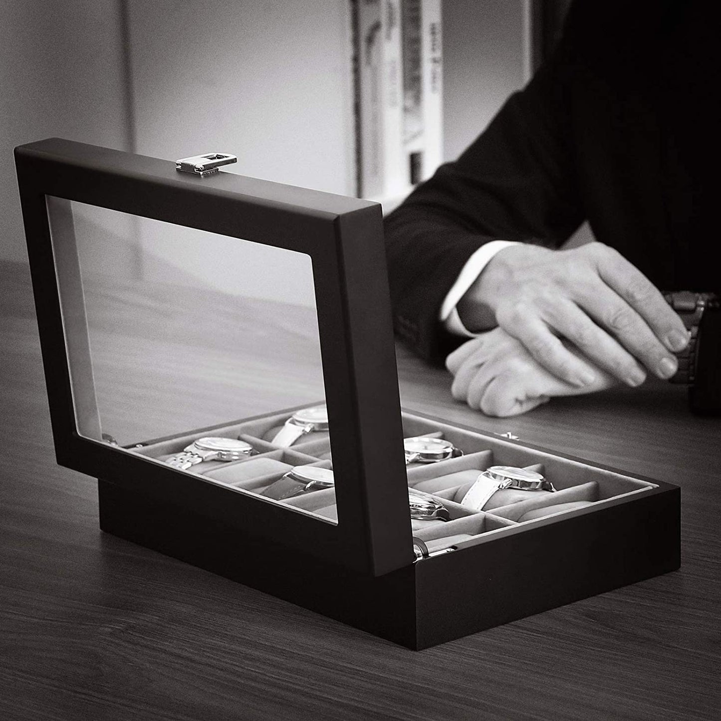 Nancy's Horlogedoos - Horlogekoffer - Opbergbox voor 12 Horloges - Leer