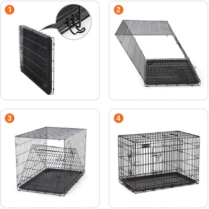 Cage pour chien de Nancy - Banc - Chiens - 2 Portes - Chenil - 107 x 70 x 77,5 cm
