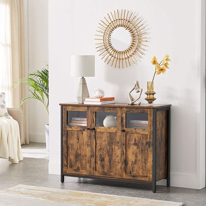 Nancy's Grant Sideboard - Kitchen cabinet - Storage cabinet - Industrial - Engineered Wood - Metal - Brown - 100 x 35 x 75 cm