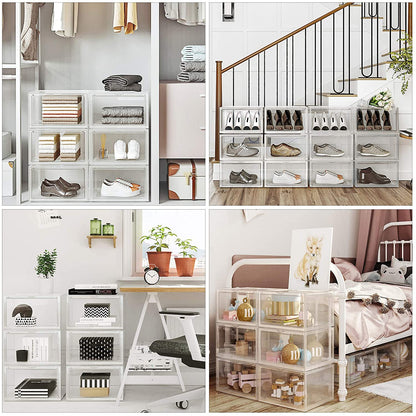 Nancy's Frielas Schoenendoos - Set van 3 - Stapelbare Schoen organizer - Schoenenopslag - Voor schoenen tot maat 46 - Transparant