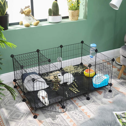 Nancy's Pet Cage - Animal Run - Mesh Cage - Petits animaux - Rabbit Clapier - Enclos extérieur - Enclos intérieur - Noir -