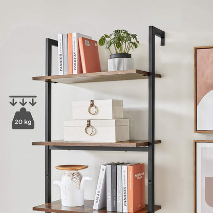 Nancy's Wellington Boekenregaal - Ladderkast - Wandkast - Boekenrek - Opbergruimte - Bruin - ± 60 x 30 x 205 cm