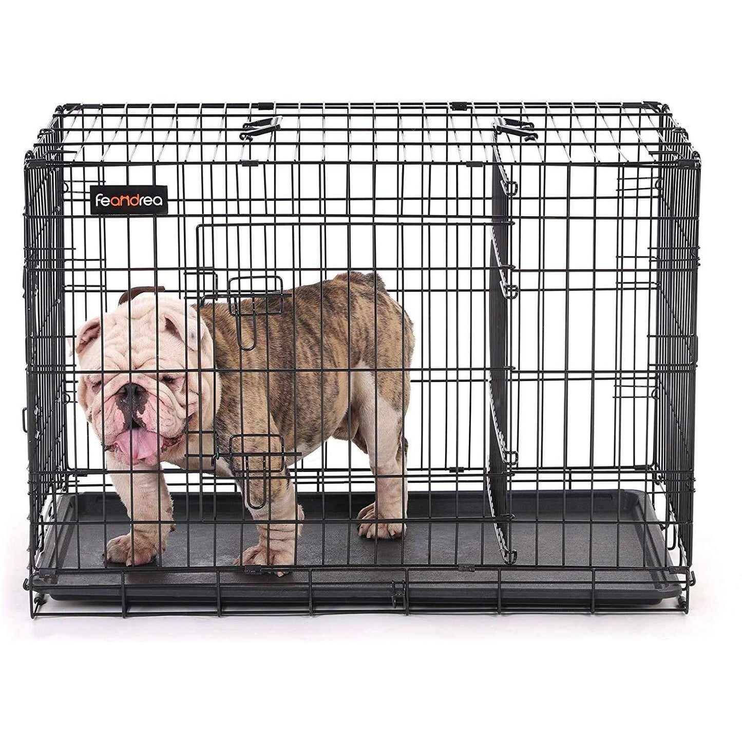 Cage à chien de Nancy - Banc - Caisse à chien - 2 portes - Chiens - Chenil - 92,5 x 57,5 ​​x 64 cm