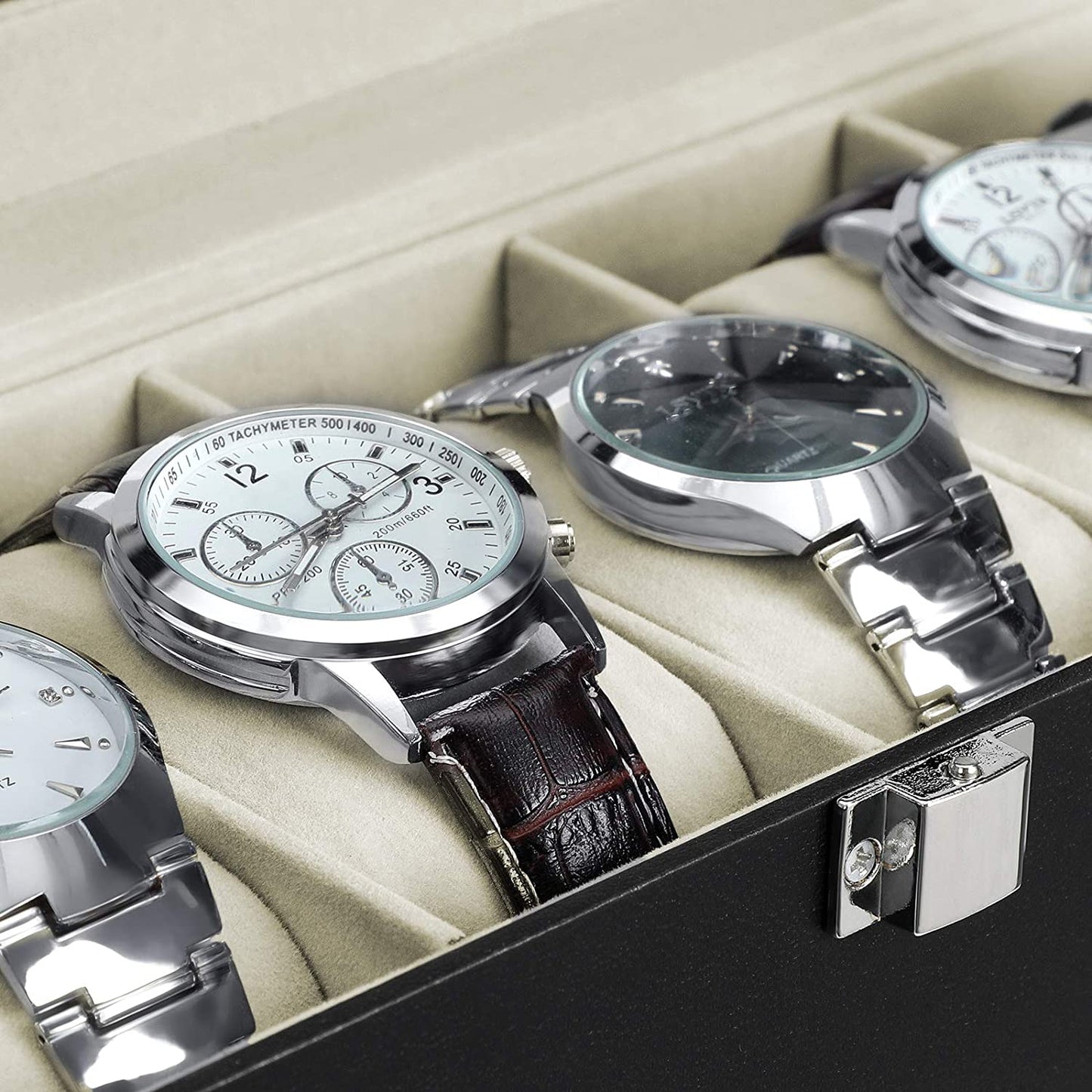 Nancy's Watch Box - Boîte à montres avec miroir - Boîte de rangement pour 6 montres