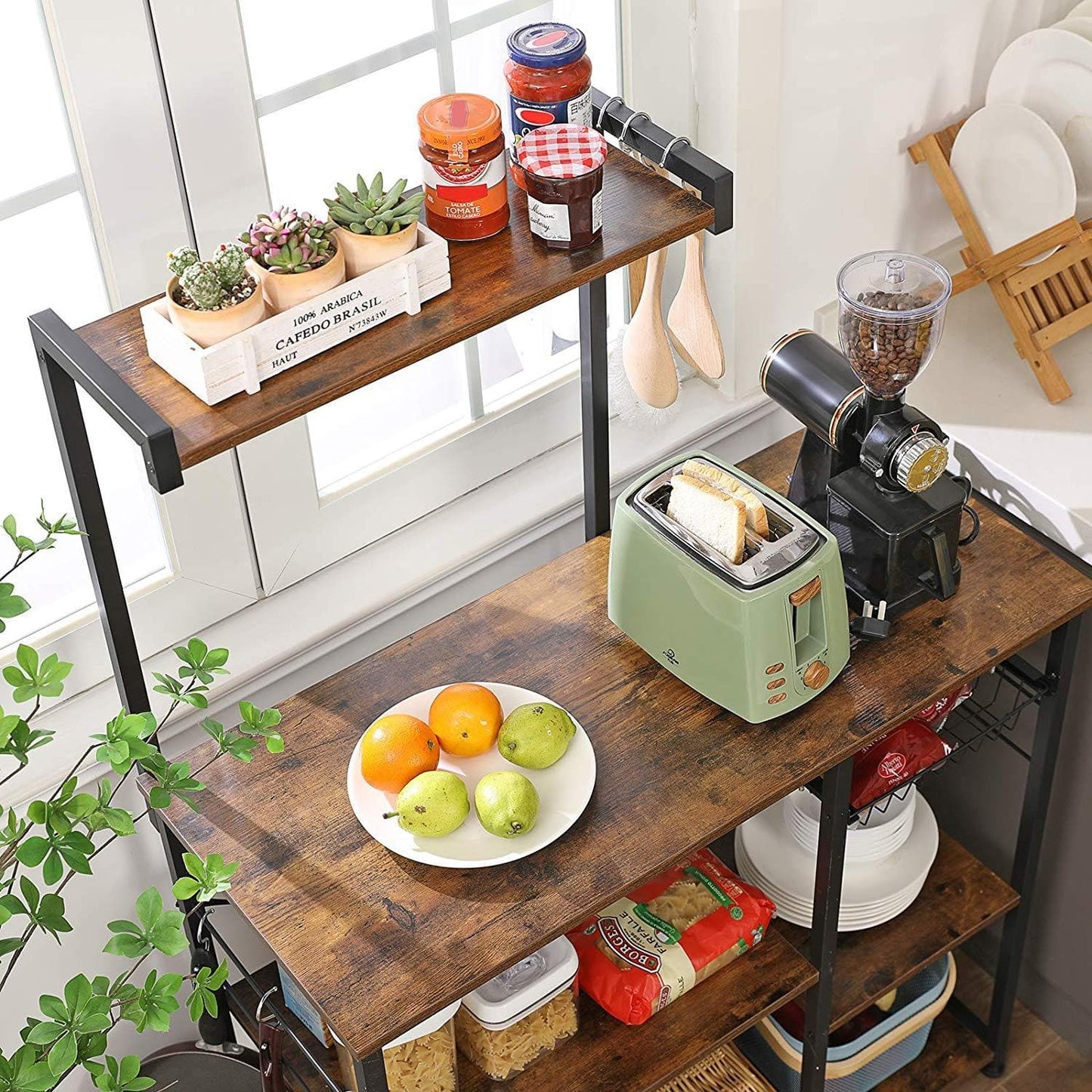 Armoire de cuisine Nancy's Huntsville - Armoires de cuisine - Industriel - Marron/Noir - 90 x 40 x 132 cm (L x L x H)