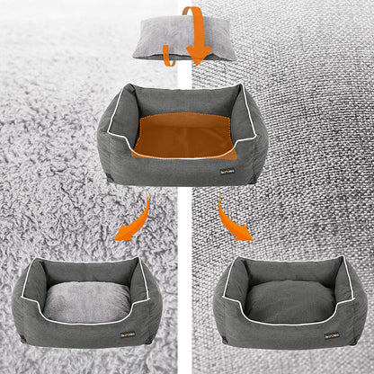 Nancy's Superior Hondenbed - Hondenmand - Afneembare Hoes - 120 x 85 cm - Anti-Slip - PP Vulling - Donkergrijs