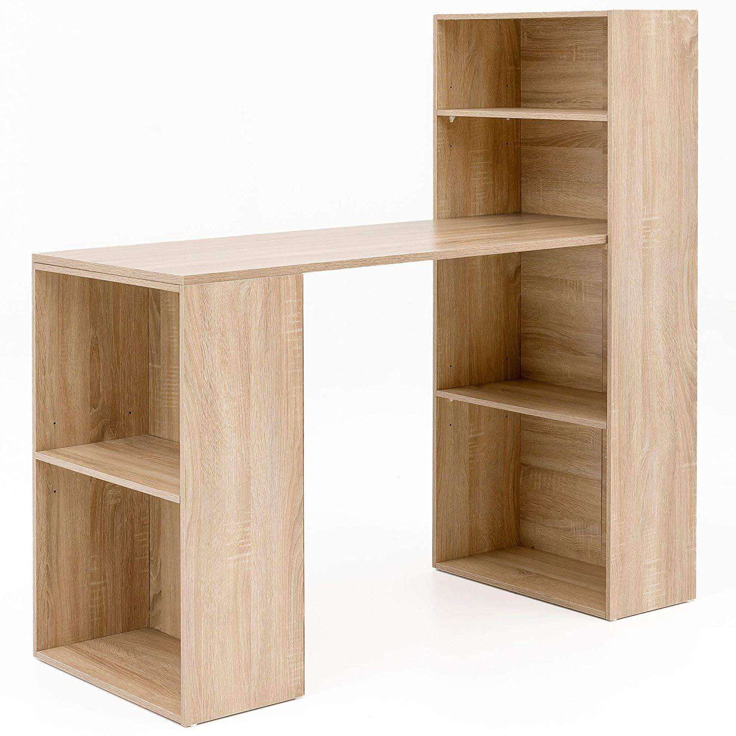 Table de bureau en bois de Nancy - Table PC moderne - Marron - 120 x 120 x 53 cm