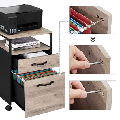 Nancy's Industrial Drawer Unit - Drawer Units - Rolling Container with Lock - 2 Drawers - 41 x 45 x 66 cm
